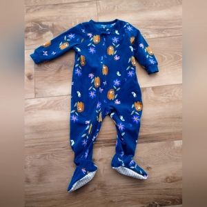 Hedgehog Blue & Floral Fleece Sleeper 18 Minth